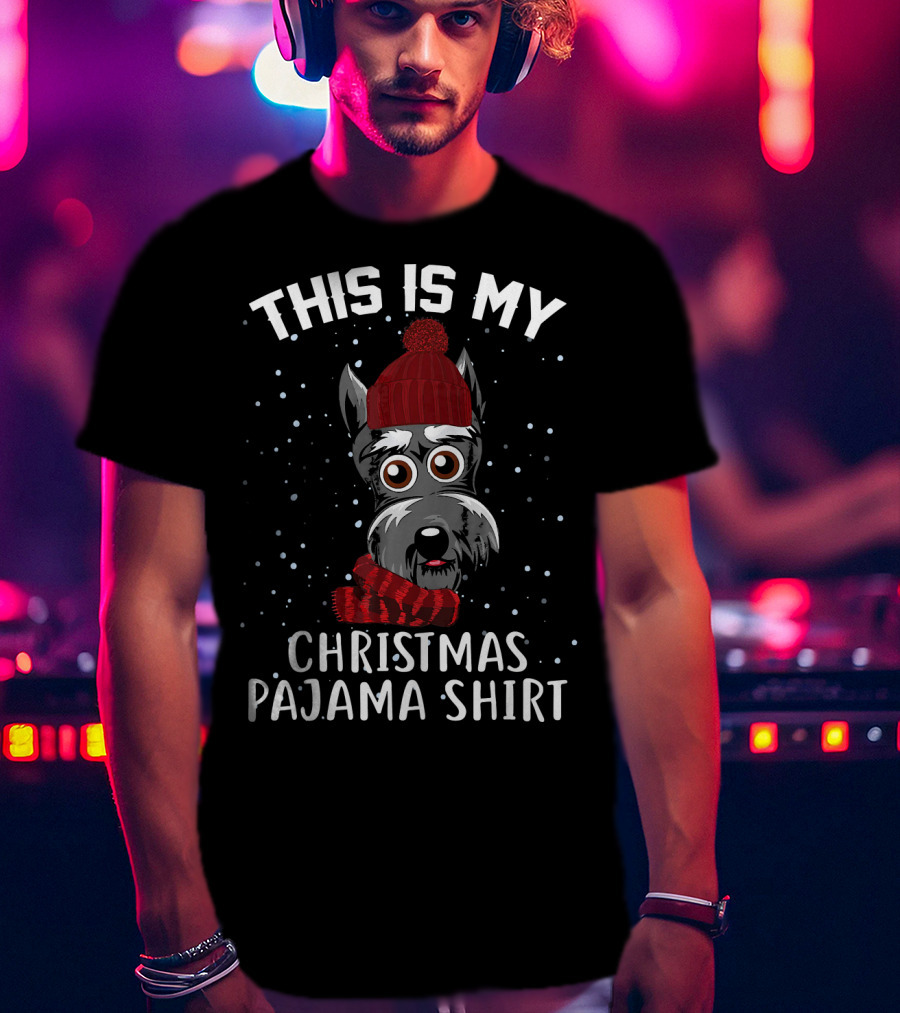 This Is My Christmas Pajama Shirt Schnauzer Dog T-Shirt