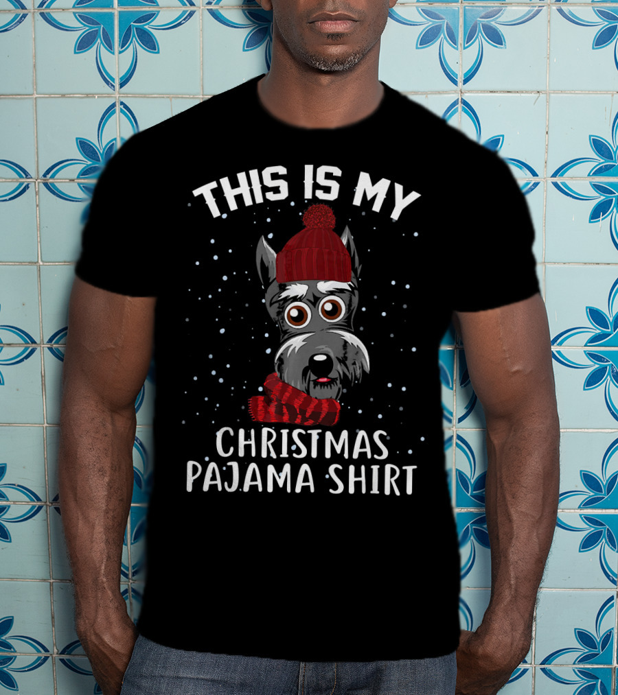 This Is My Christmas Pajama Shirt Schnauzer Dog T-Shirt