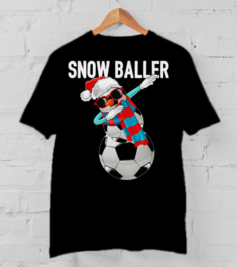 Snow Baller Dabbing Soccer Christmas Sno T-Shirt