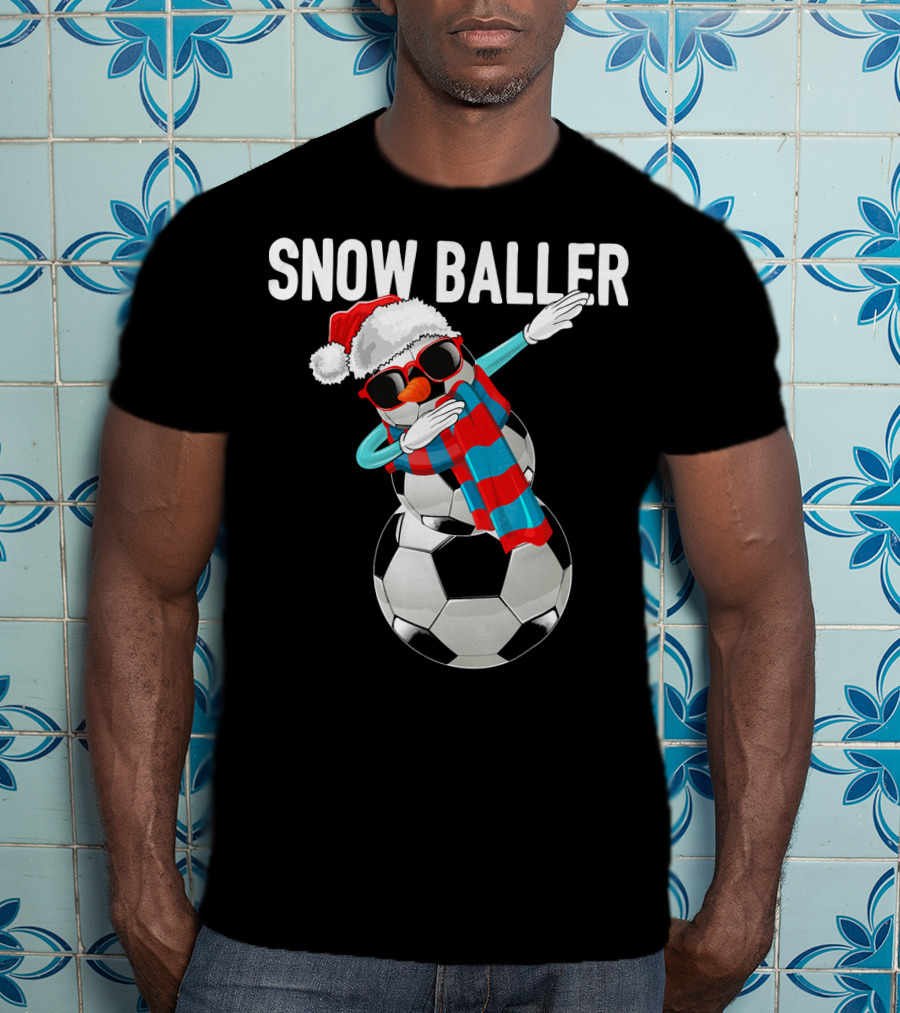 Snow Baller Dabbing Soccer Christmas Sno T-Shirt