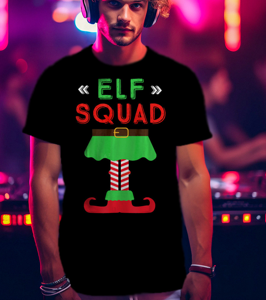 Elf Squad Christmas Holiday Funny Festive T-Shirt