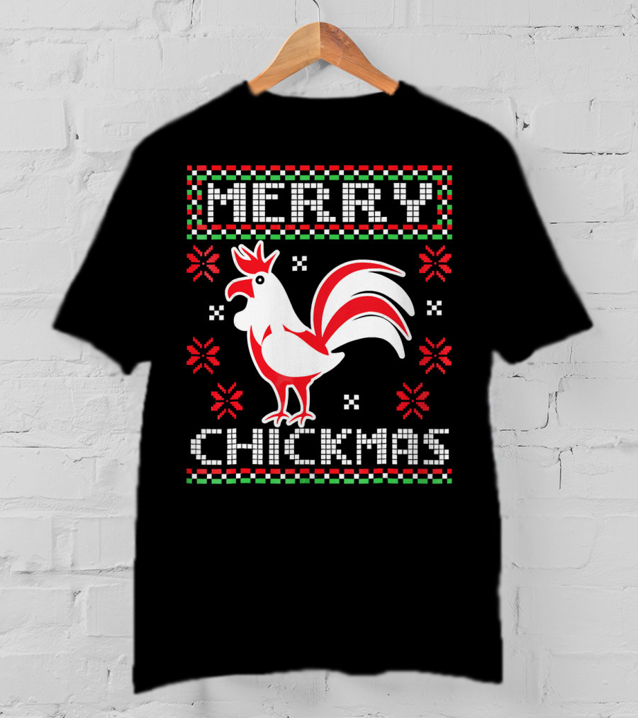 Merry Chickmas Festive Chicken Ugly T-Shirt