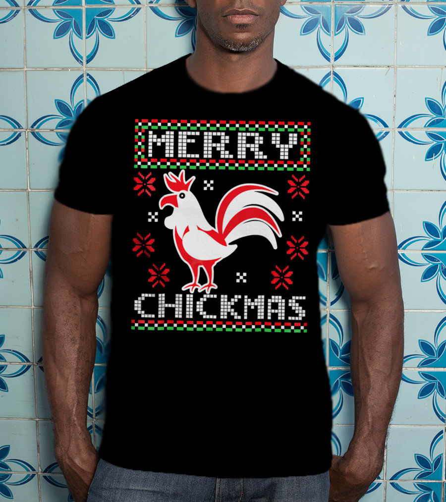Merry Chickmas Festive Chicken Ugly T-Shirt