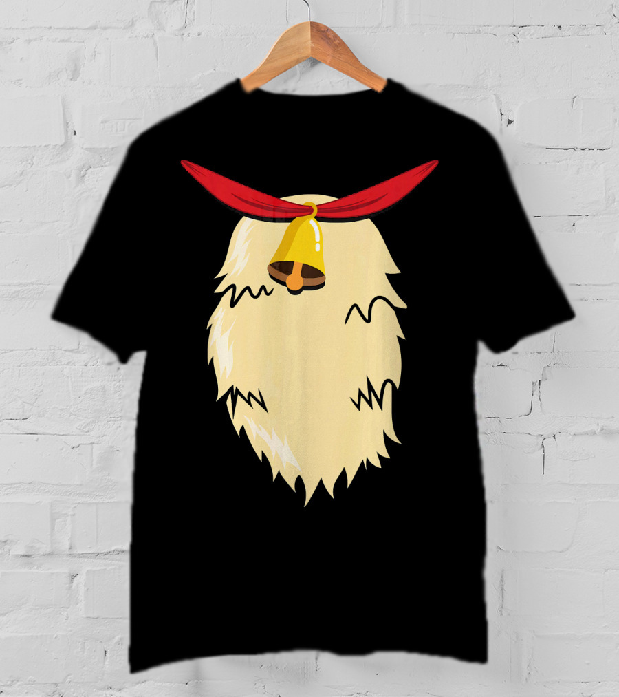 Christmas Reindeer Bell Santa Beard Costume T-Shirt