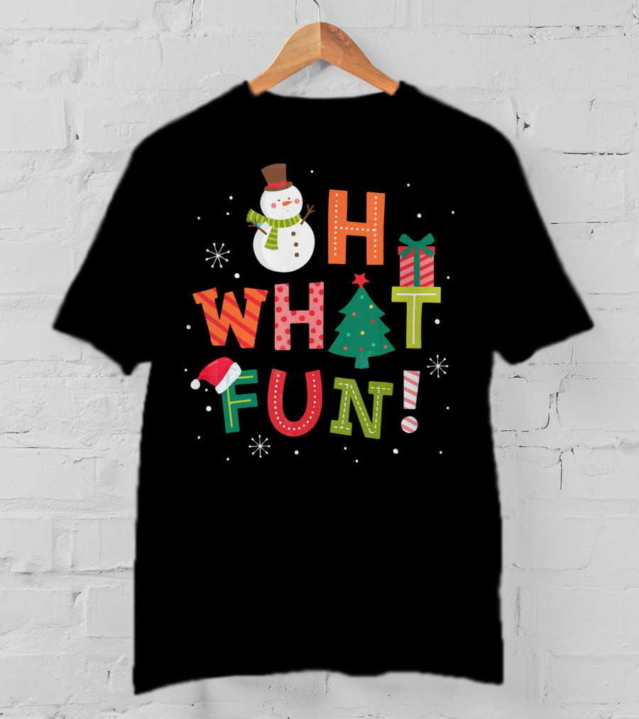 Oh What Fun Snowman Christmas Tree Gift T-Shirt