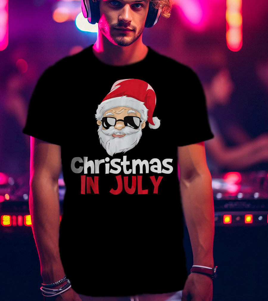 Christmas In July Santa Claus Iconic Holiday T-Shirt