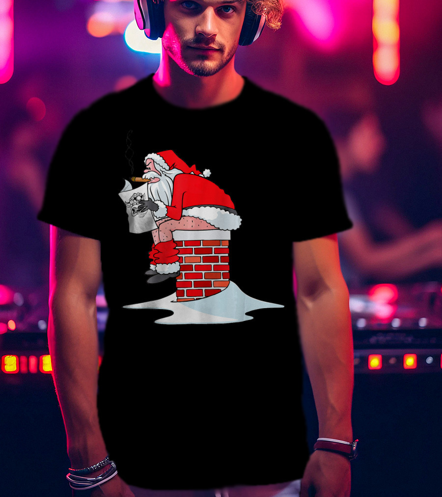 Merry Christmas Santa Claus Chimney Humor T-Shirt