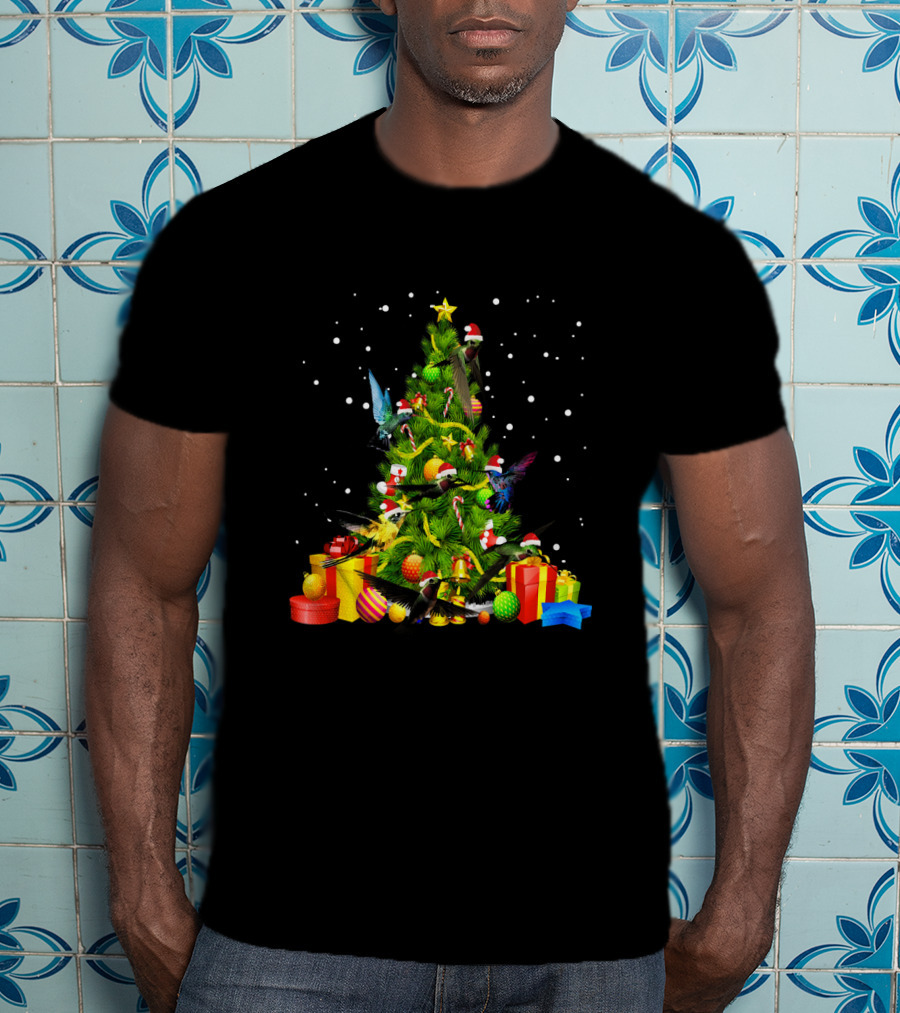 Funny Christmas Hummingbirds Bird Lover Holiday T-Shirt