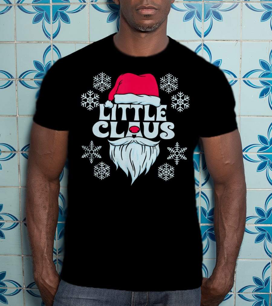 Little Claus Santa Snowflakes Hat Beard T-Shirt