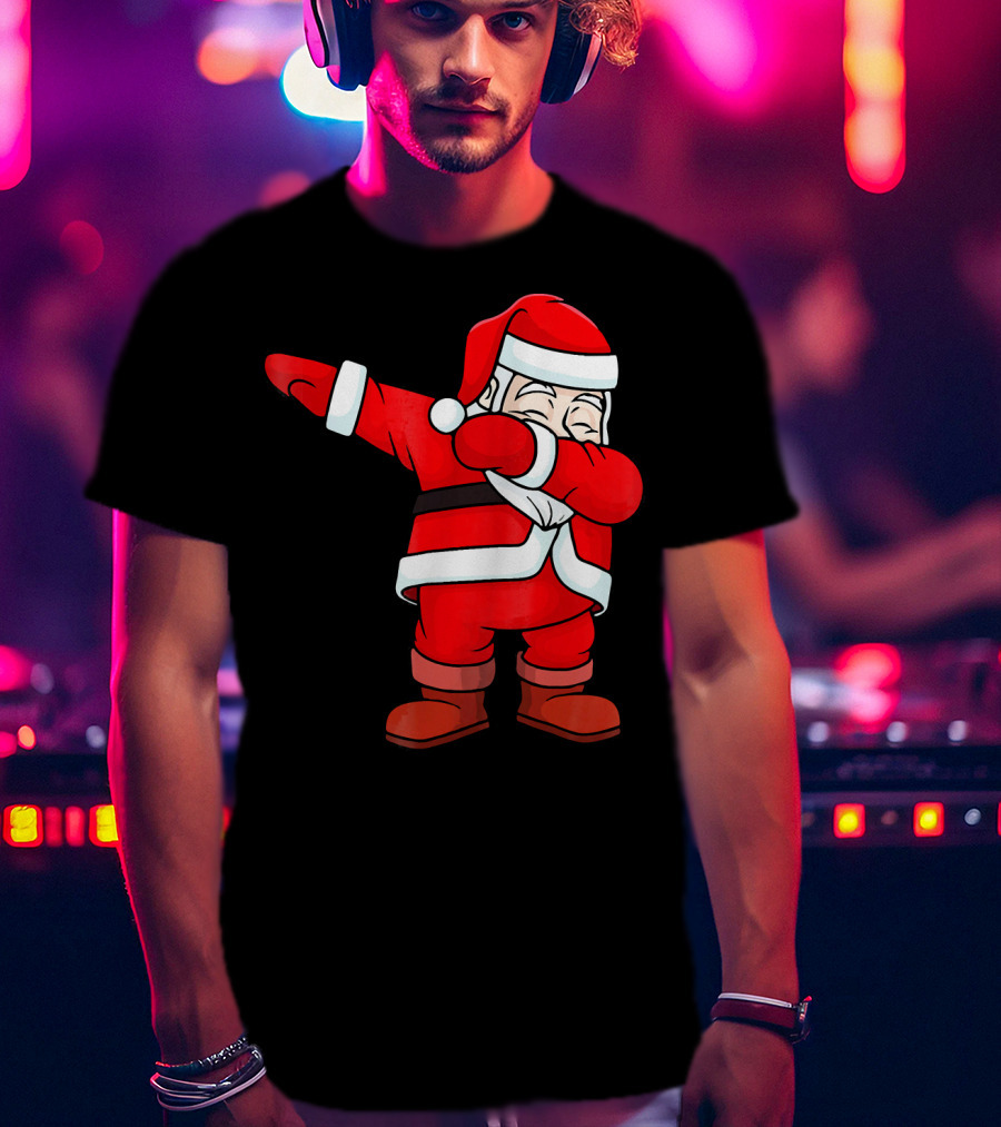 Dabbing Santa Claus Christmas Dance Pose Holiday Fun T-Shirt