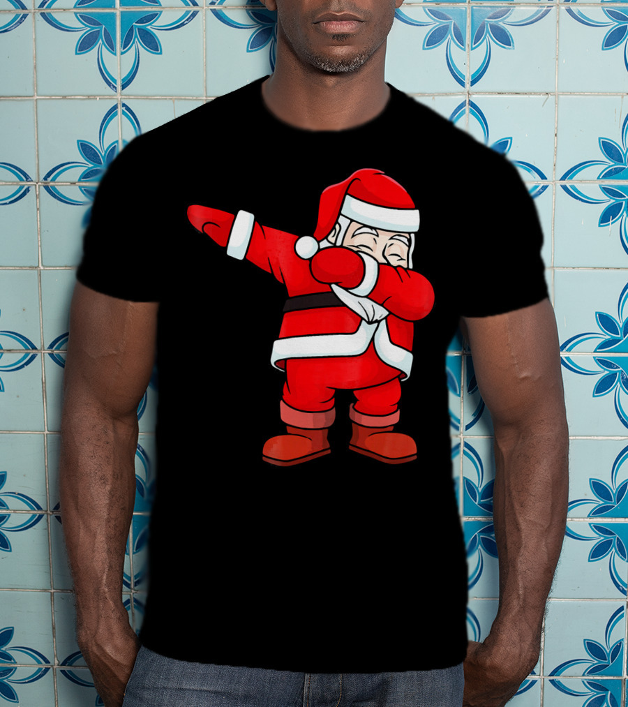 Dabbing Santa Claus Christmas Dance Pose Holiday Fun T-Shirt