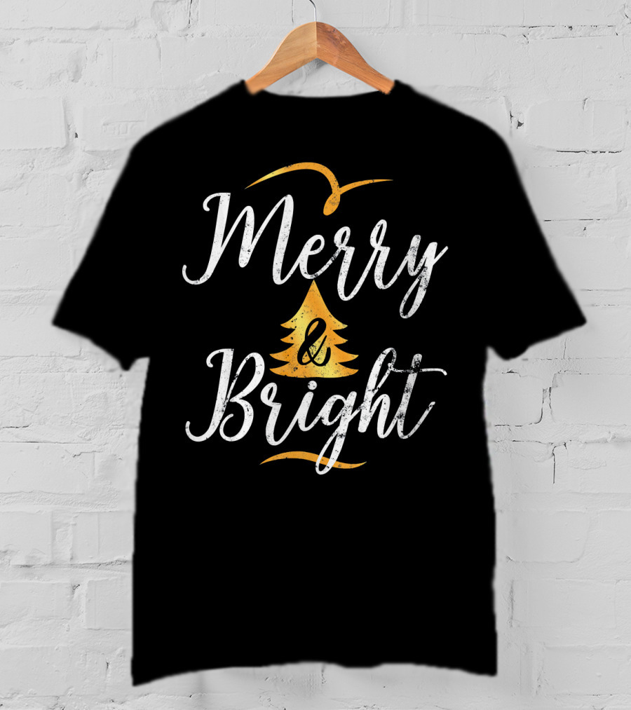Merry And Bright Christmas Holiday Tree T-Shirt