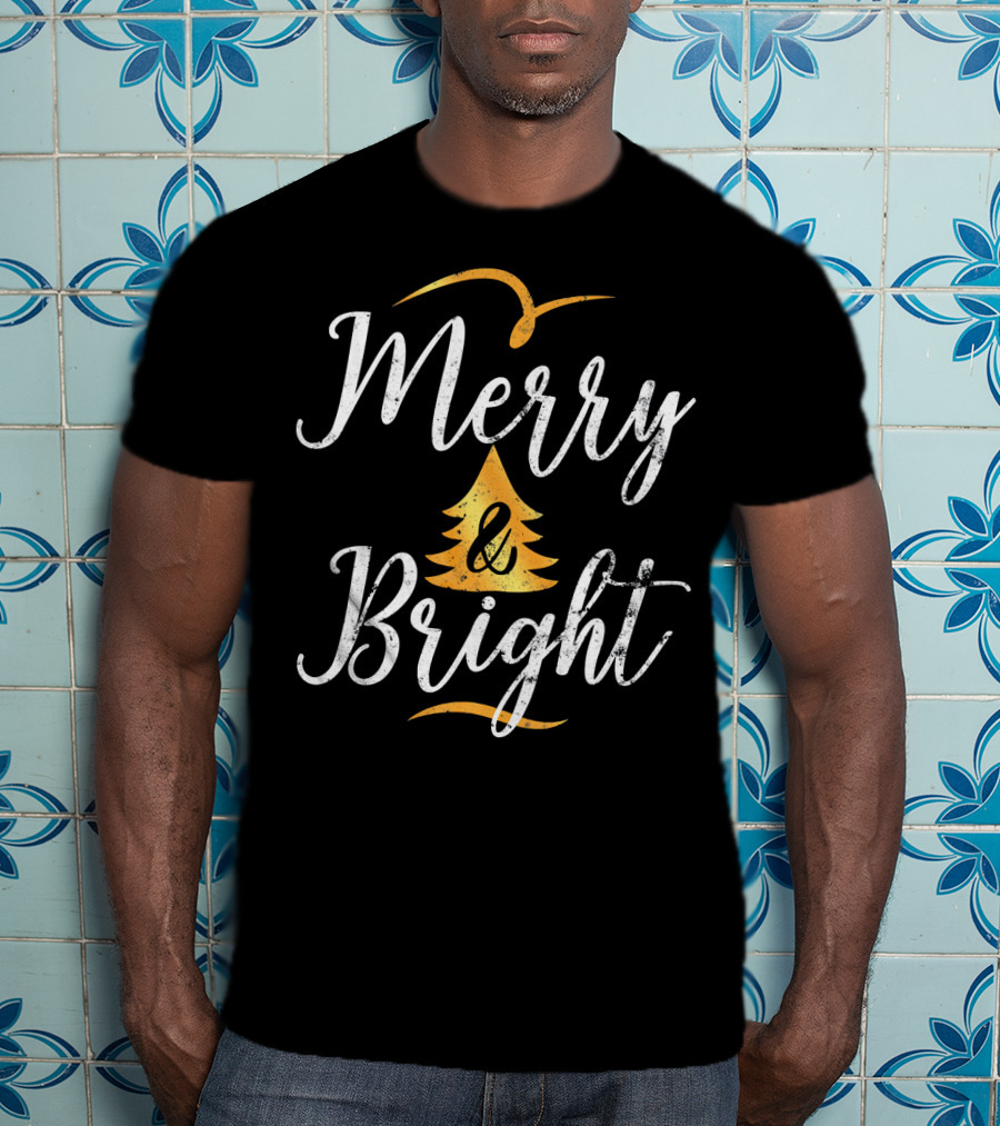Merry And Bright Christmas Holiday Tree T-Shirt