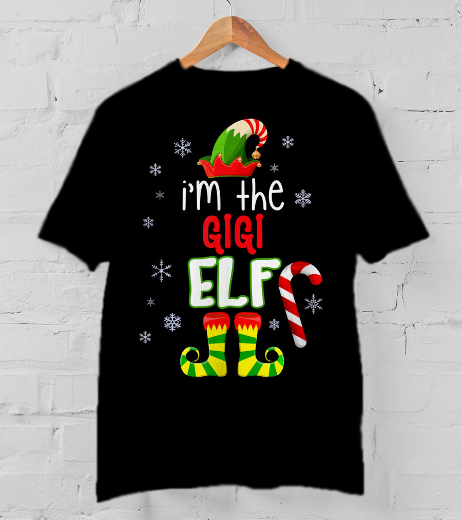 I'm The Gigi Elf Candy Cane Christmas Celebrations T-Shirt