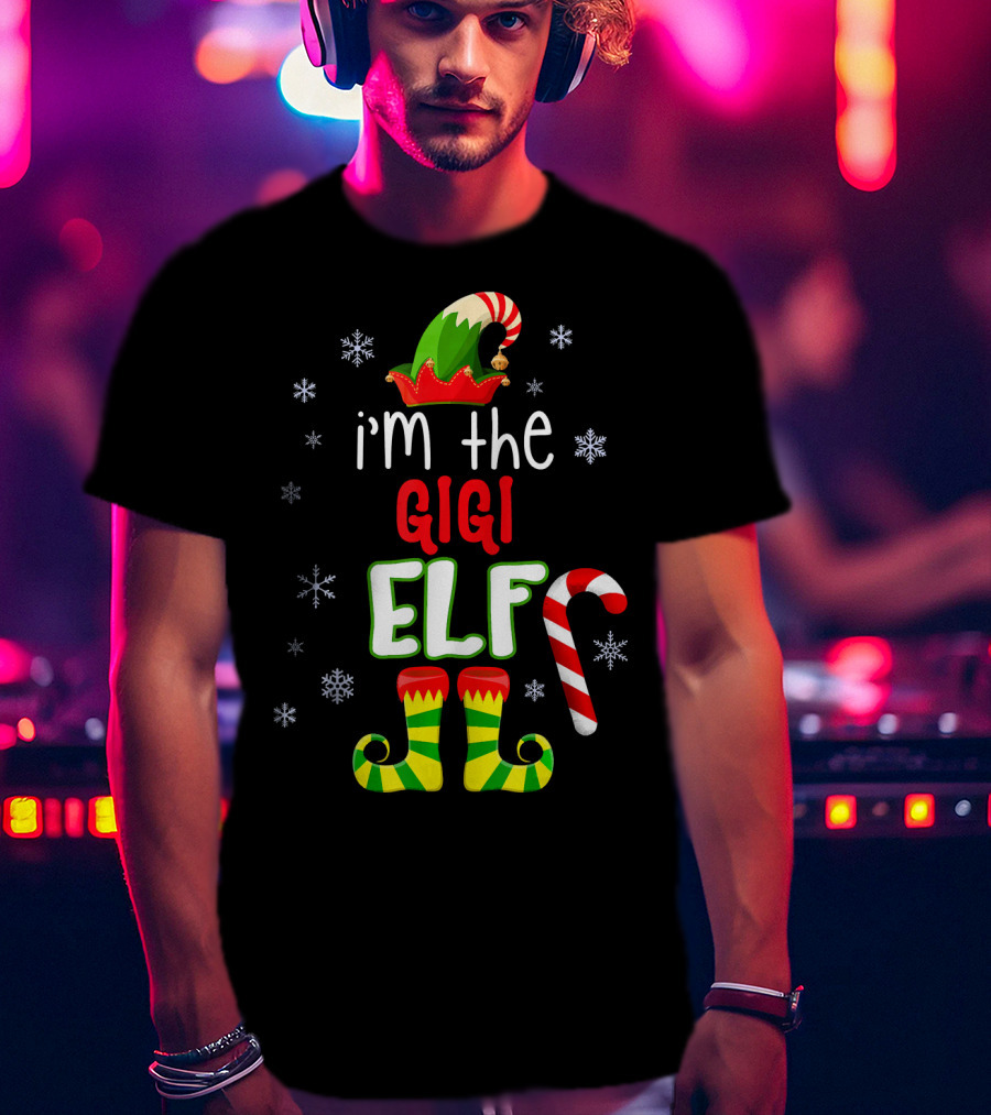 I'm The Gigi Elf Candy Cane Christmas Celebrations T-Shirt