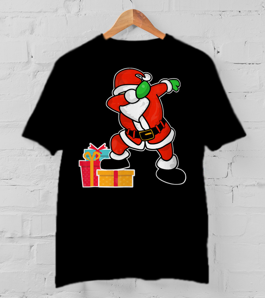 Cute Santa Dabbing With Gifts T-Shirt