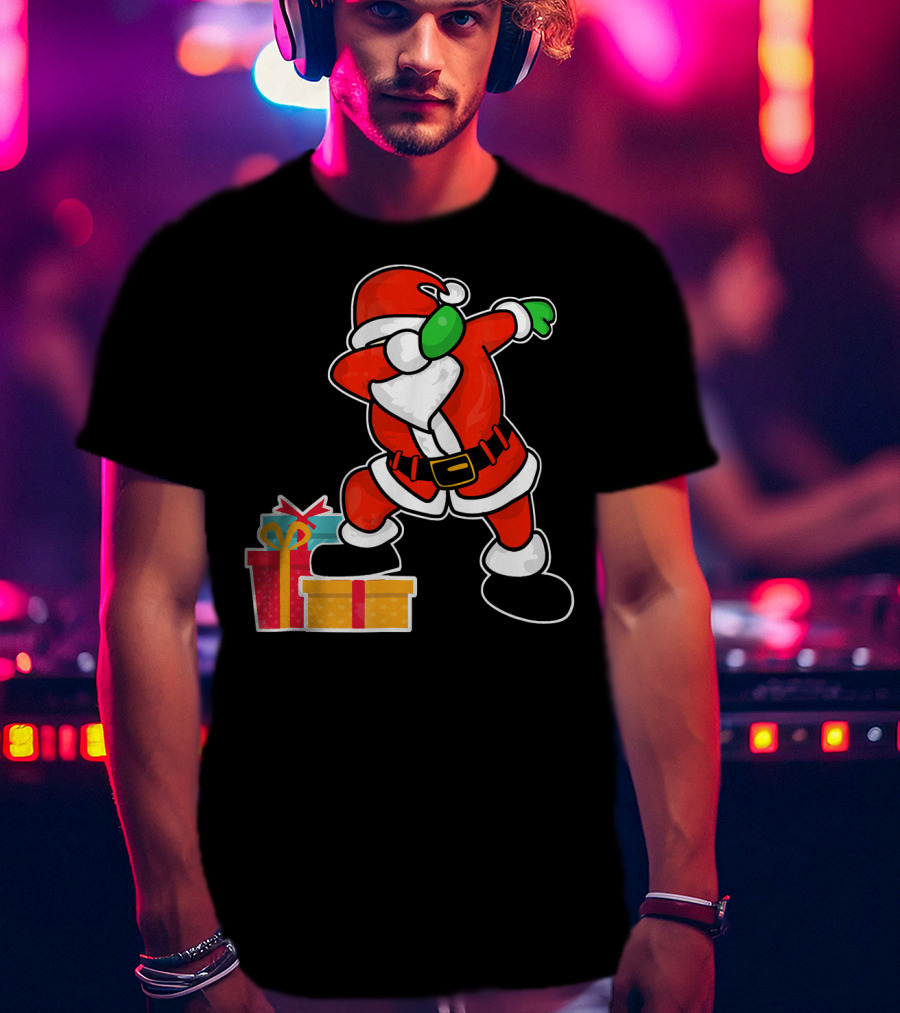 Cute Santa Dabbing With Gifts T-Shirt