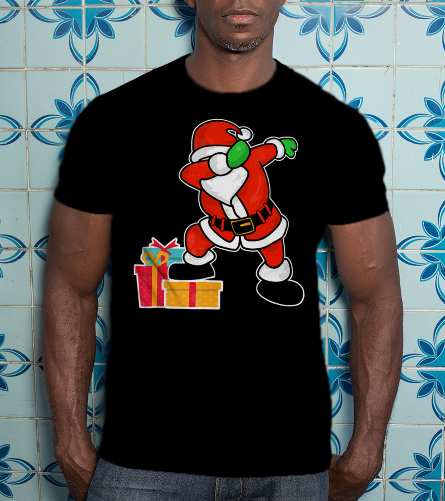 Cute Santa Dabbing With Gifts T-Shirt