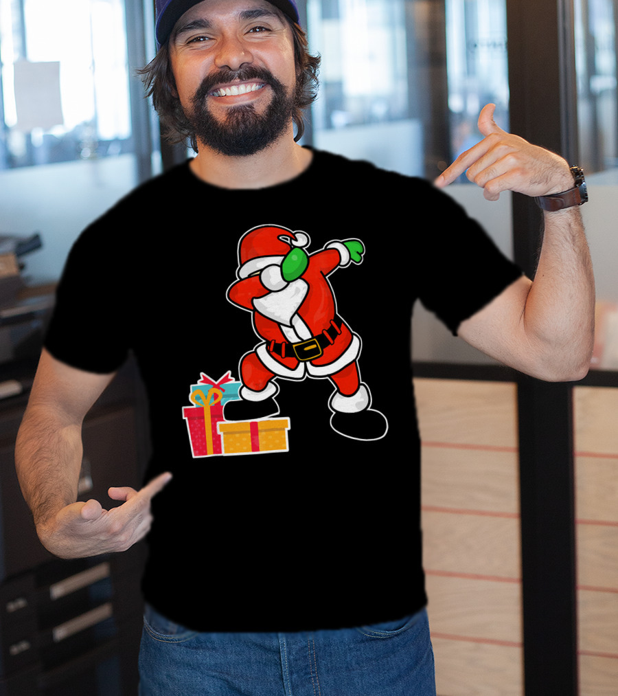 Cute Santa Dabbing With Gifts T-Shirt