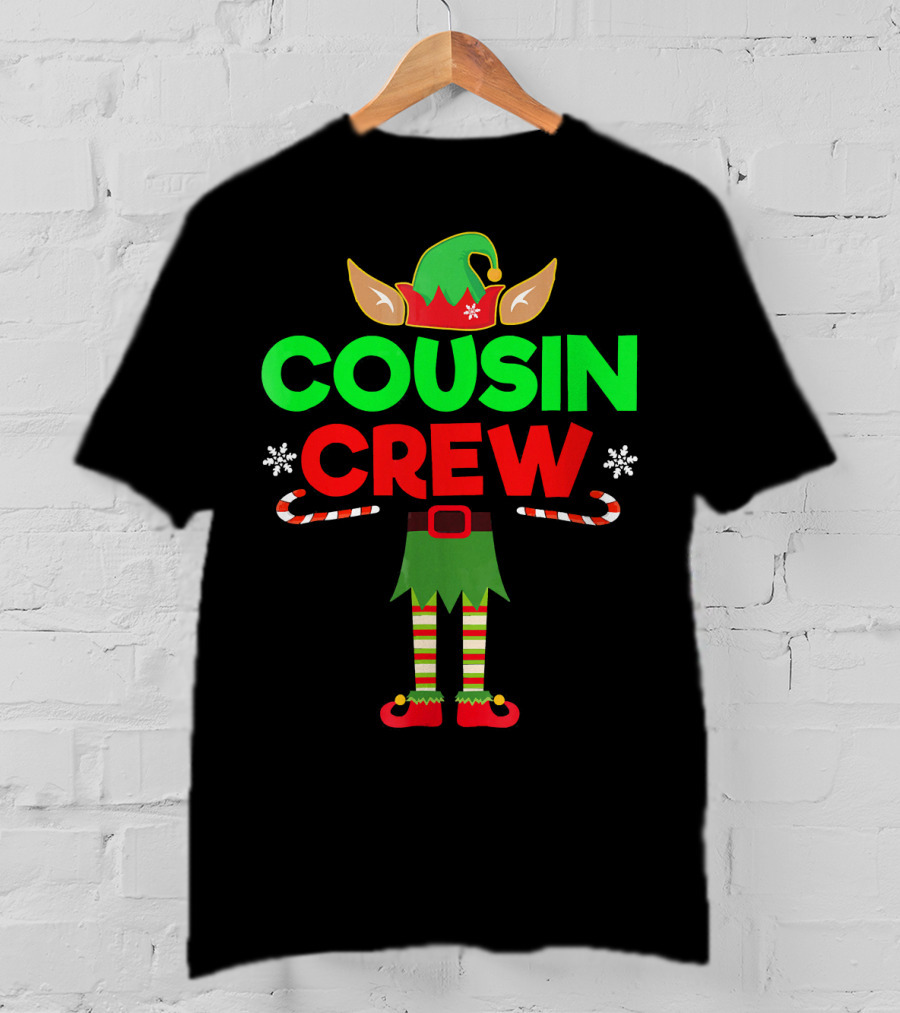 Cousin Crew Elf Outfit Christmas Family Matching T-Shirt