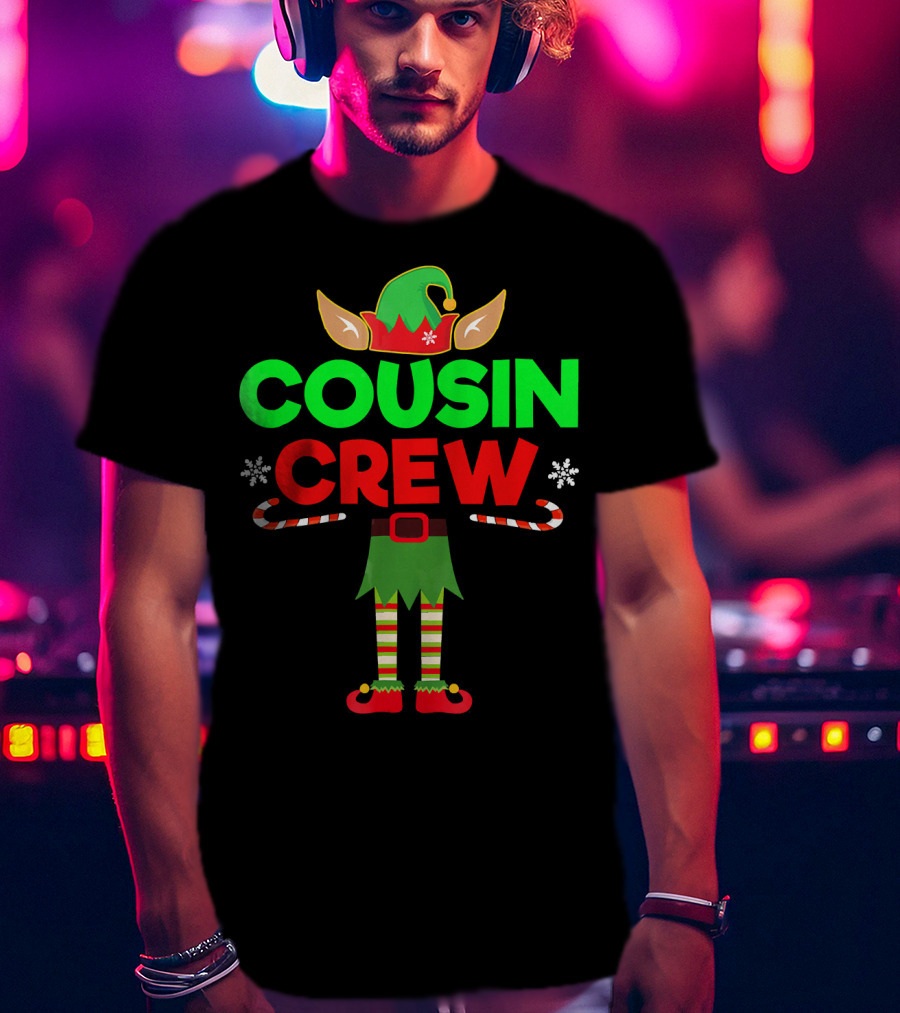 Cousin Crew Elf Outfit Christmas Family Matching T-Shirt