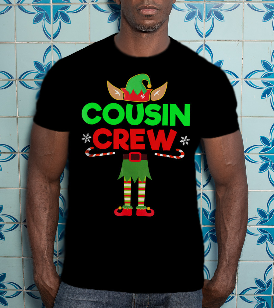 Cousin Crew Elf Outfit Christmas Family Matching T-Shirt