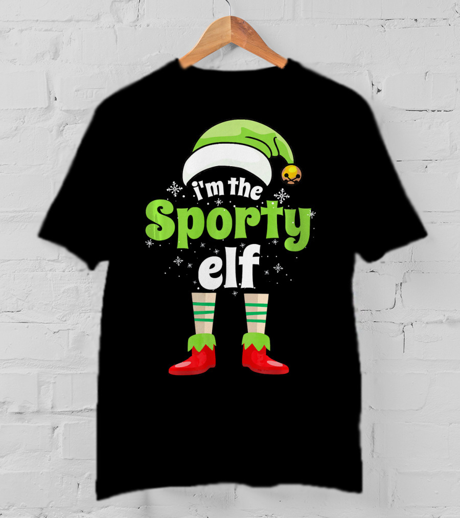 I'm The Sporty Elf Funny Family Holiday T-Shirt