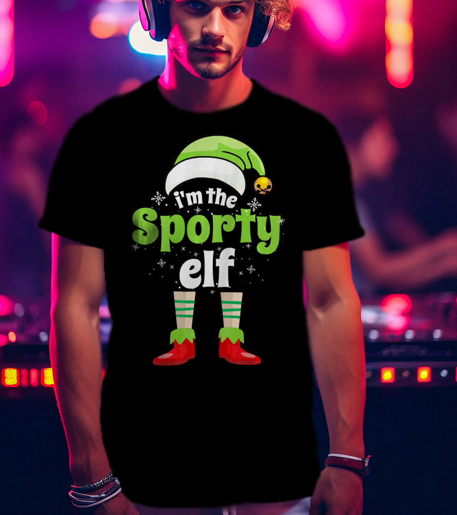 I'm The Sporty Elf Funny Family Holiday T-Shirt
