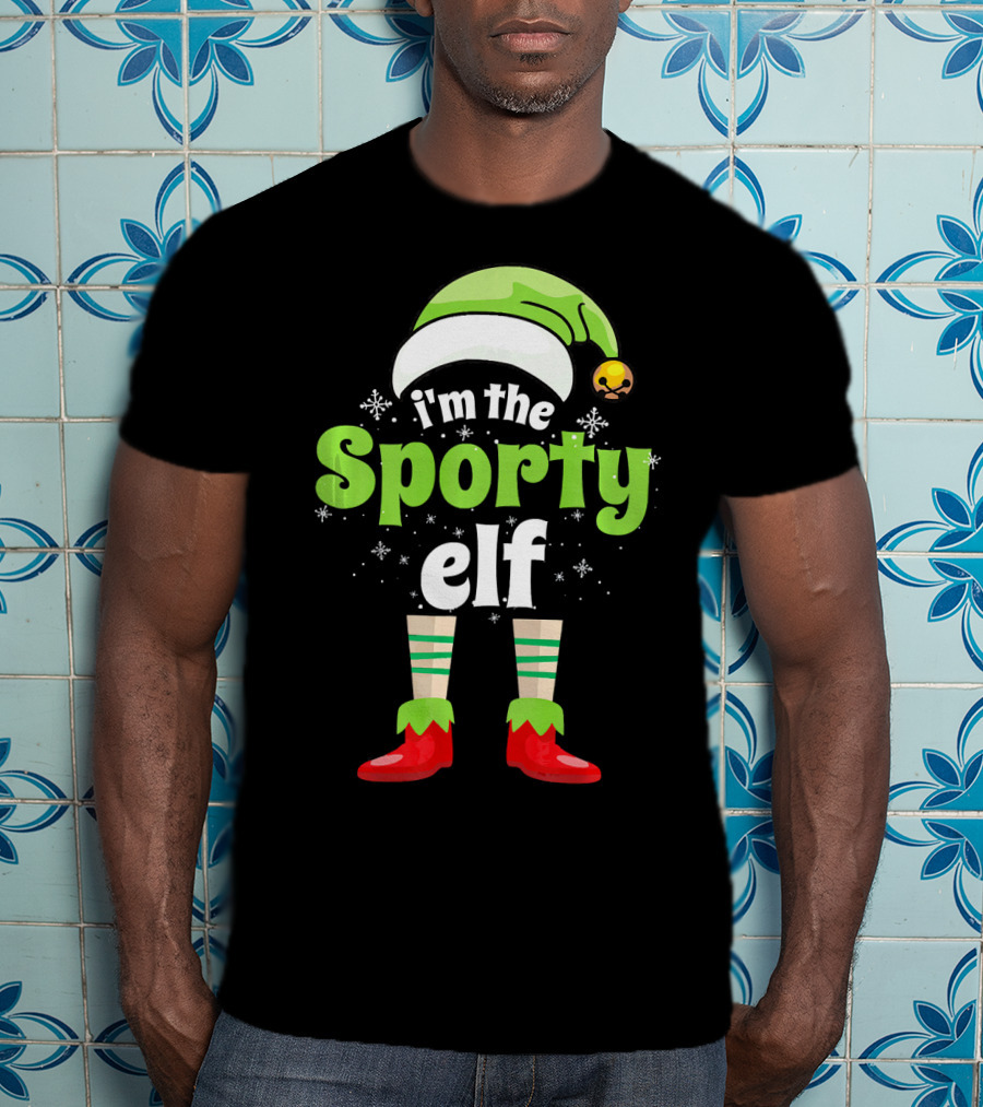 I'm The Sporty Elf Funny Family Holiday T-Shirt