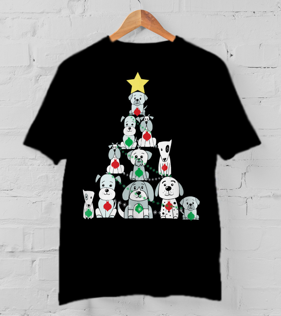 Christmas Dog Tree With Star T-Shirt