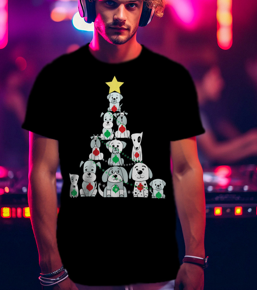Christmas Dog Tree With Star T-Shirt