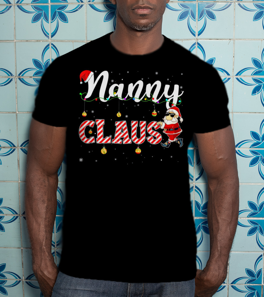 Nanny Claus Cute Christmas Santa Hat Matching T-Shirt