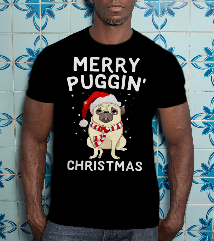 Merry Puggin' Christmas Santa Pug Holiday T-Shirt