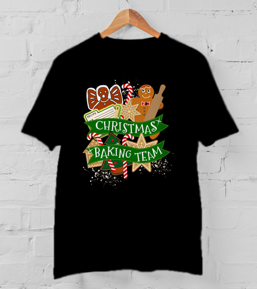 Christmas Baking Team Gingerbread Candy Cane Cookie Recipe Bowtie T-Shirt