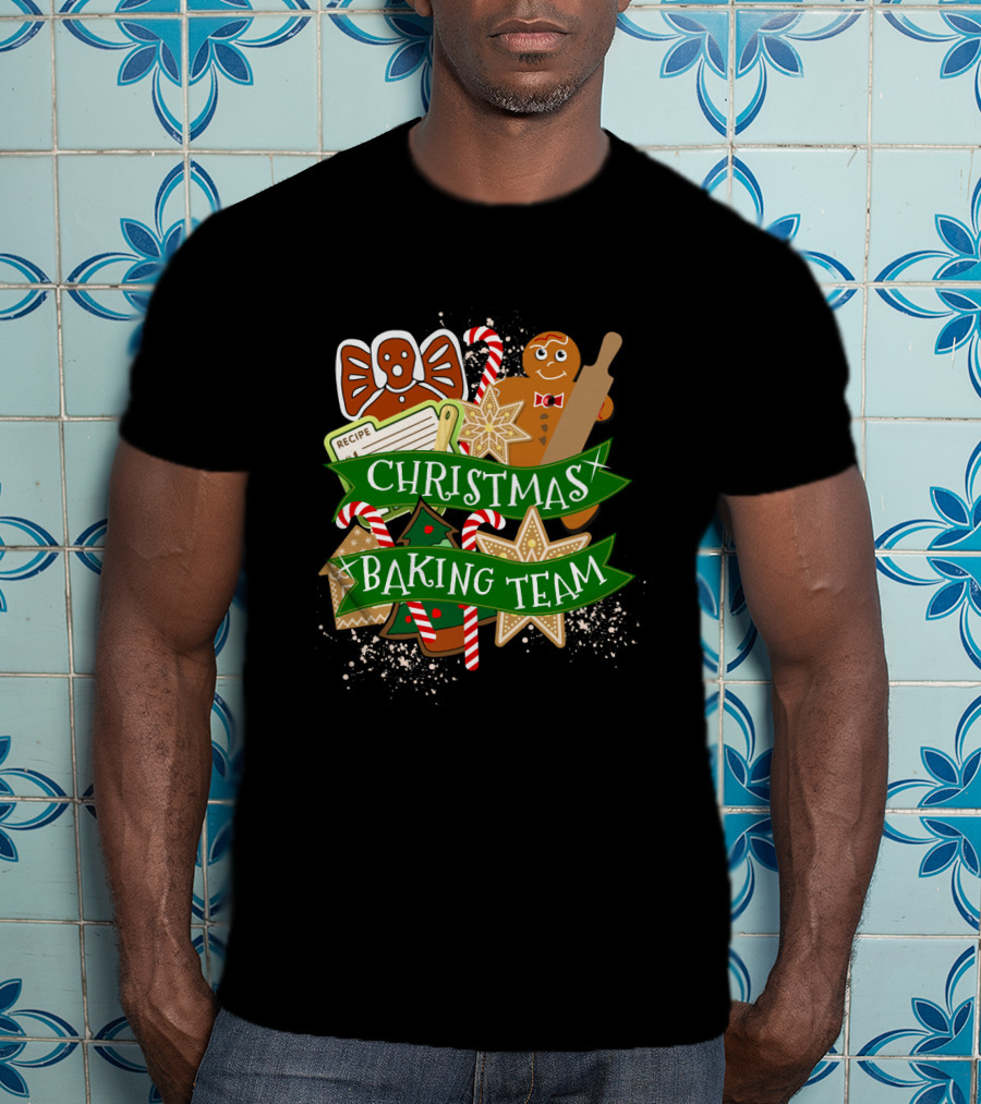 Christmas Baking Team Gingerbread Candy Cane Cookie Recipe Bowtie T-Shirt