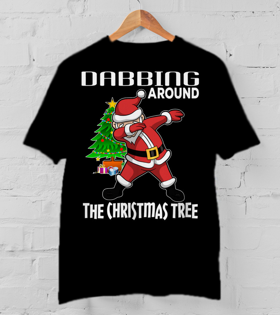 Dabbing Around The Christmas Tree Santa Claus With Presents T-Shirt