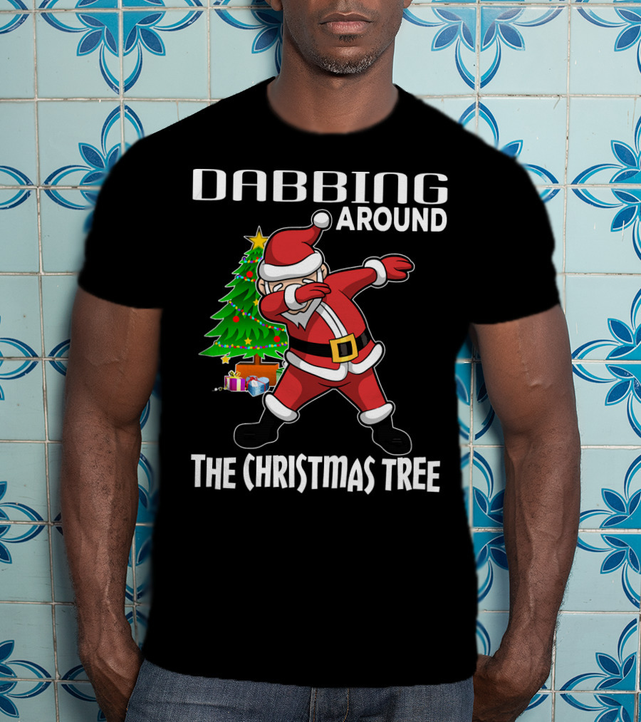 Dabbing Around The Christmas Tree Santa Claus With Presents T-Shirt