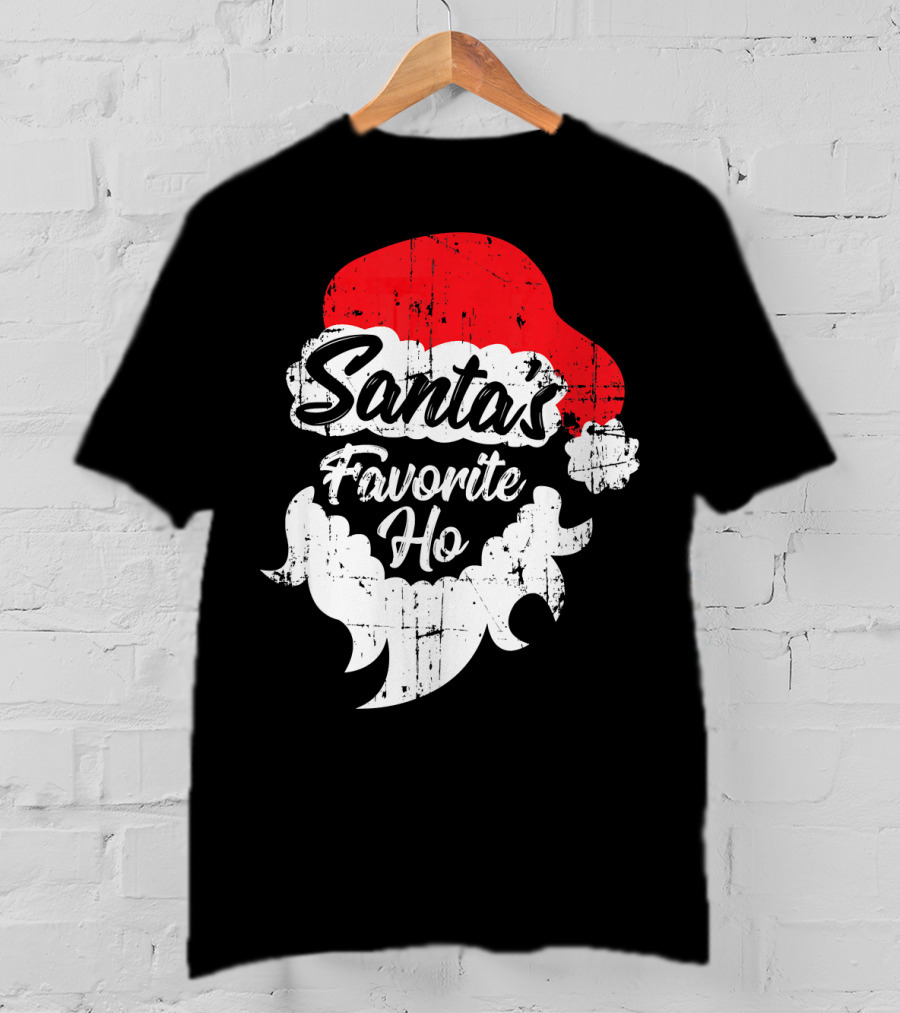 Santa's Favorite Ho Christmas Beard And Hat T-Shirt