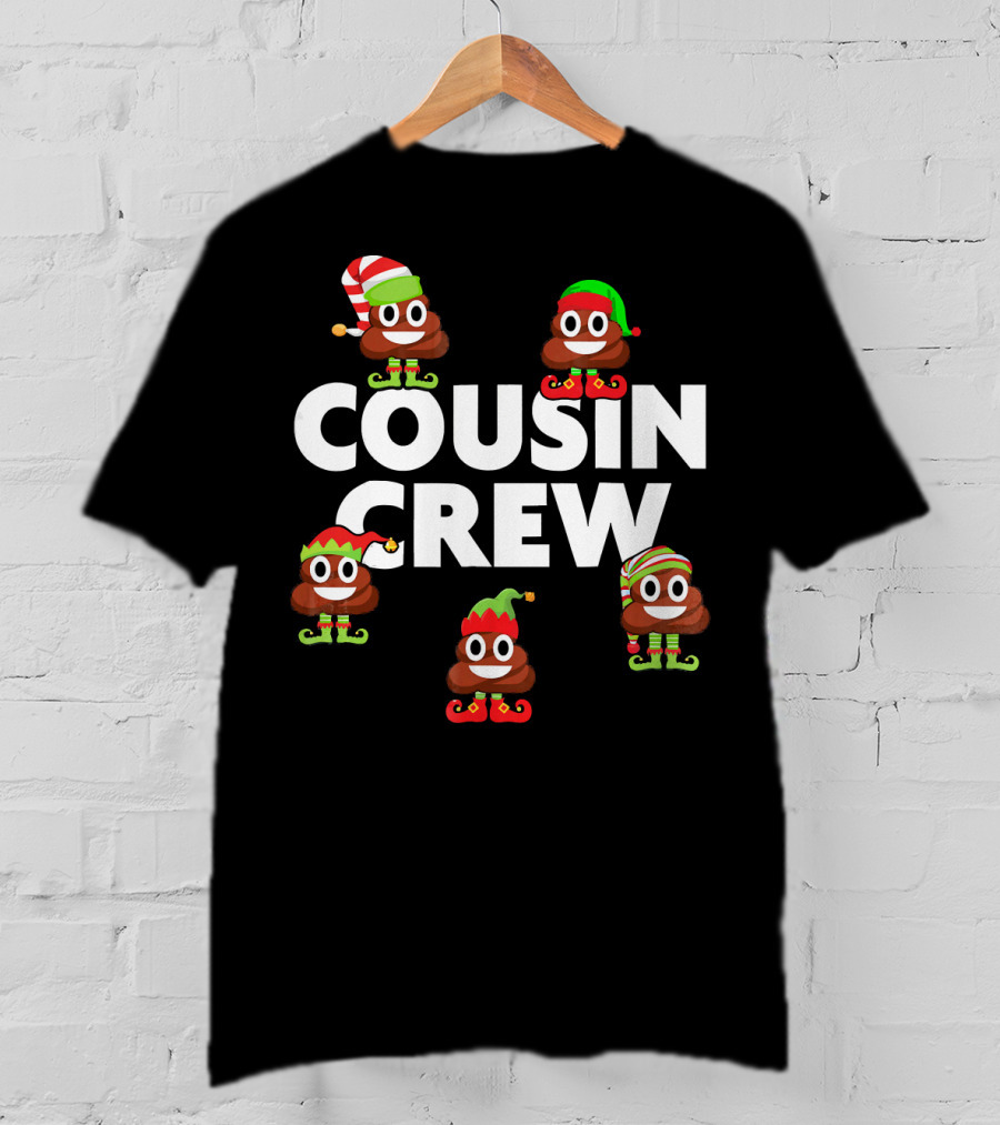 Cousin Crew Christmas PJs Elf Poop Emoji T-Shirt