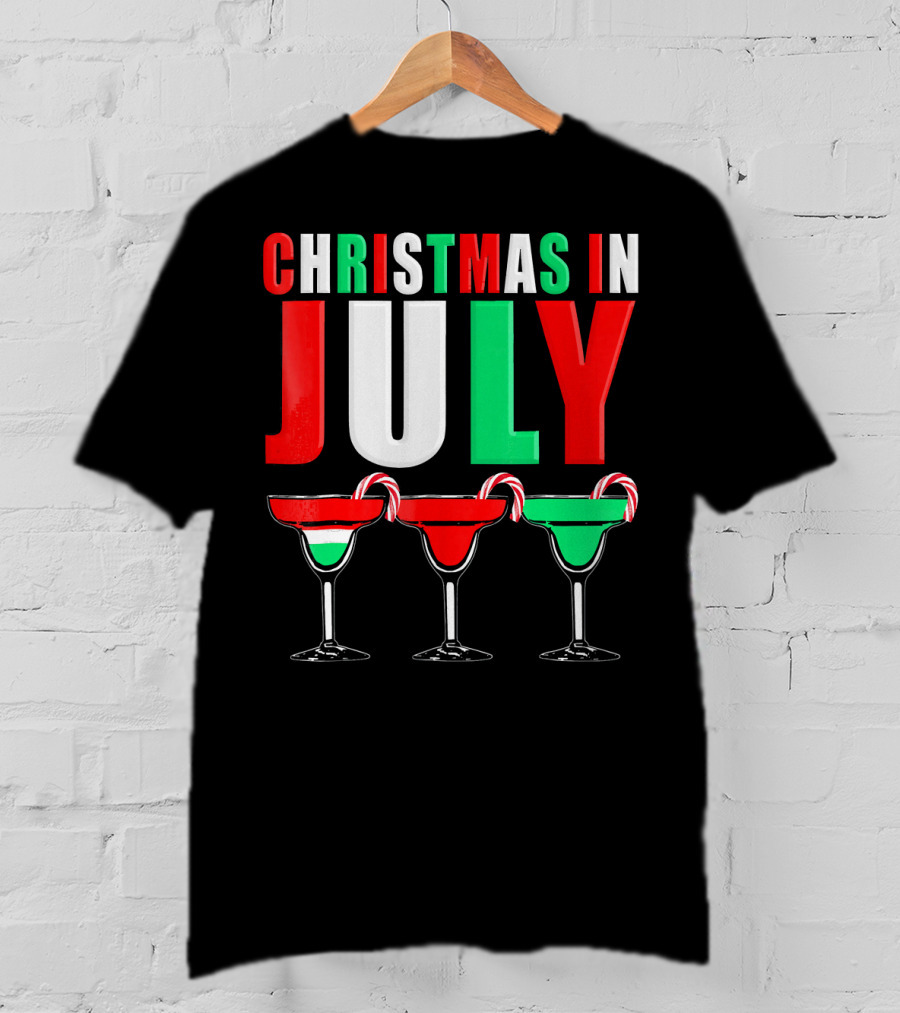 Christmas In July Candy Cane Cocktail Mixed Drinks T-Shirt
