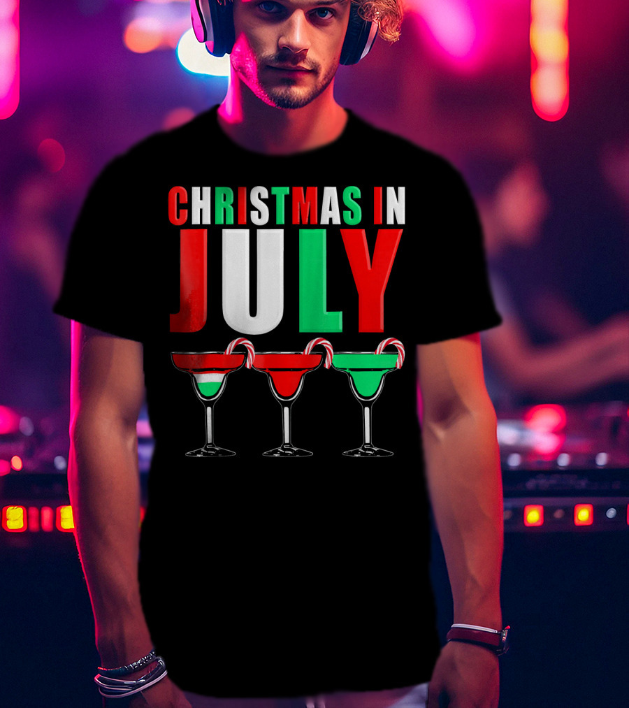 Christmas In July Candy Cane Cocktail Mixed Drinks T-Shirt