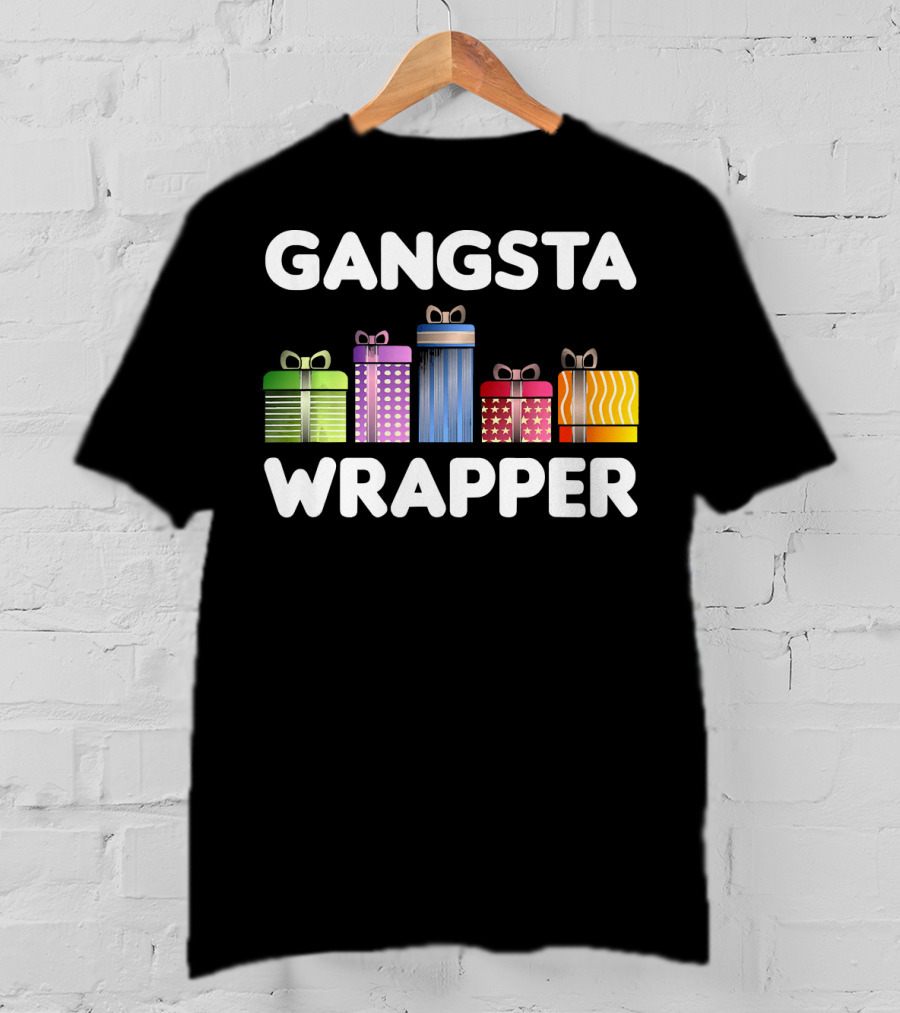 Gangsta Wrapper Funny Christmas Cool Xmas Pun T-Shirt