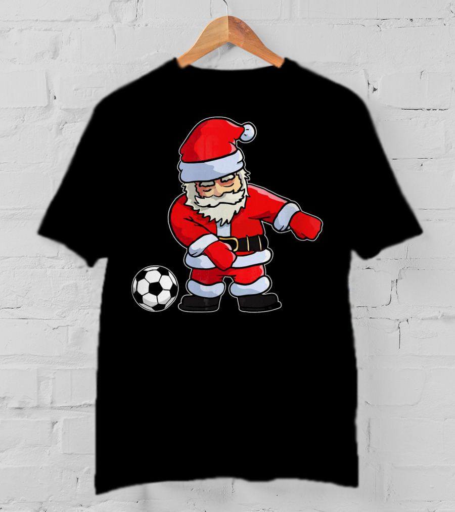 Santa Claus Dancing With Soccer Ball T-Shirt