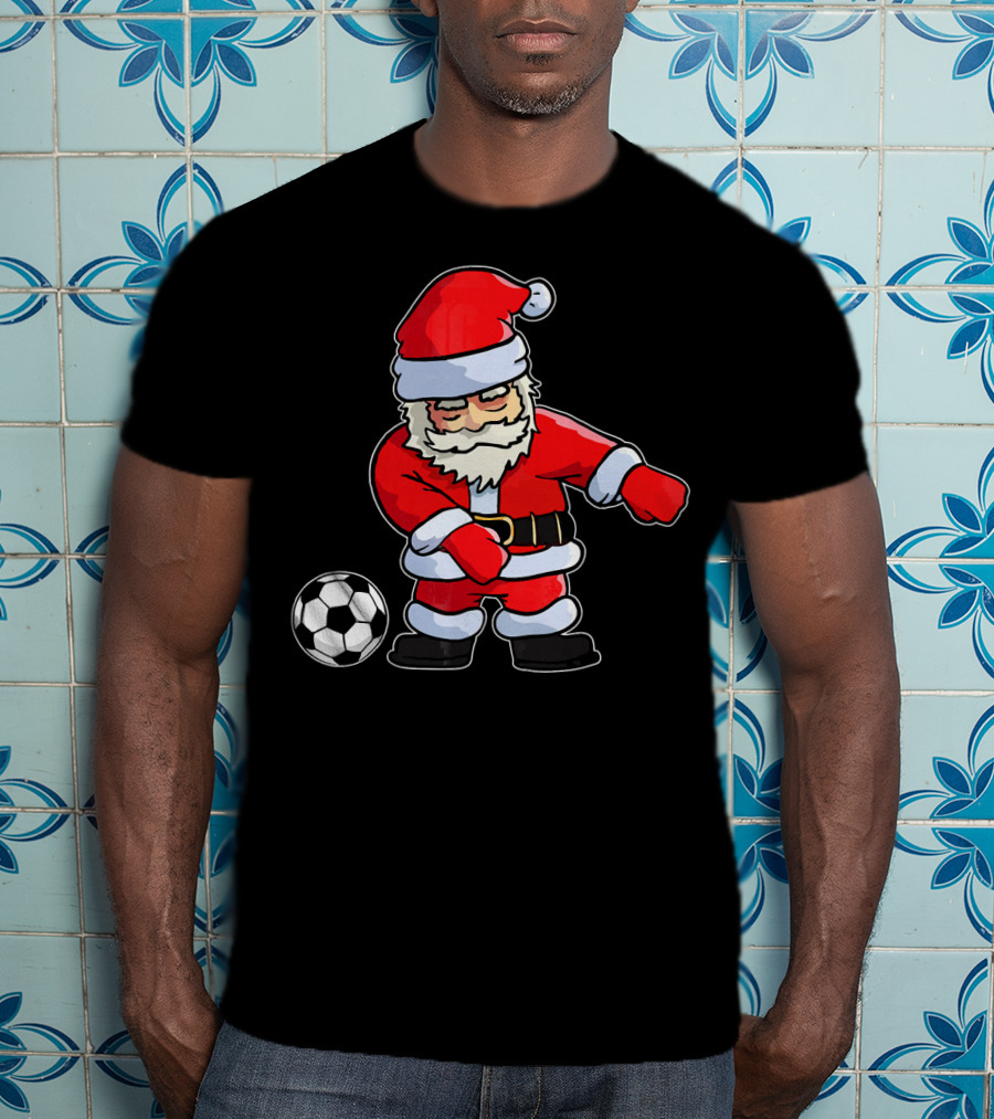 Santa Claus Dancing With Soccer Ball T-Shirt