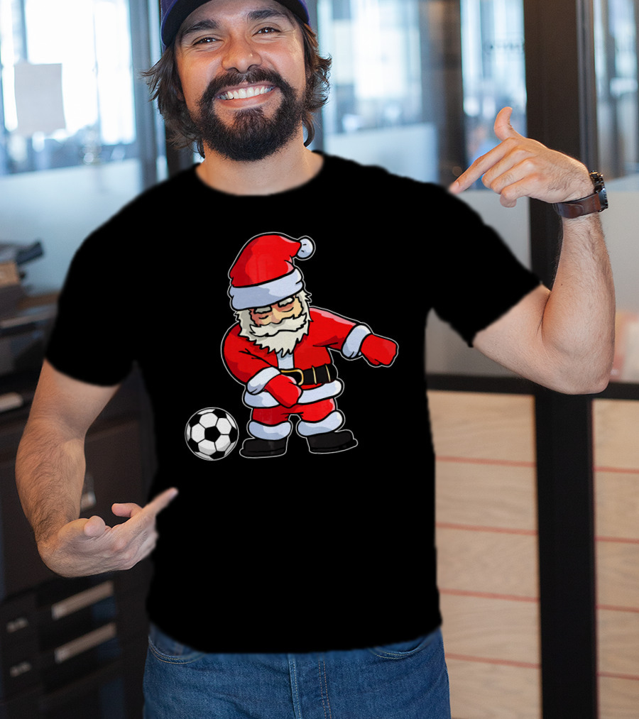 Santa Claus Dancing With Soccer Ball T-Shirt