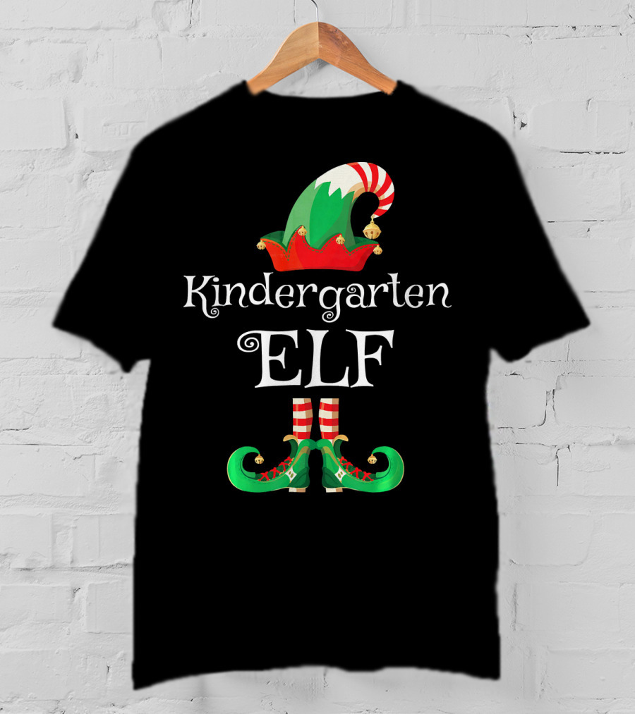 Kindergarten Elf Christmas School Spirit T-Shirt