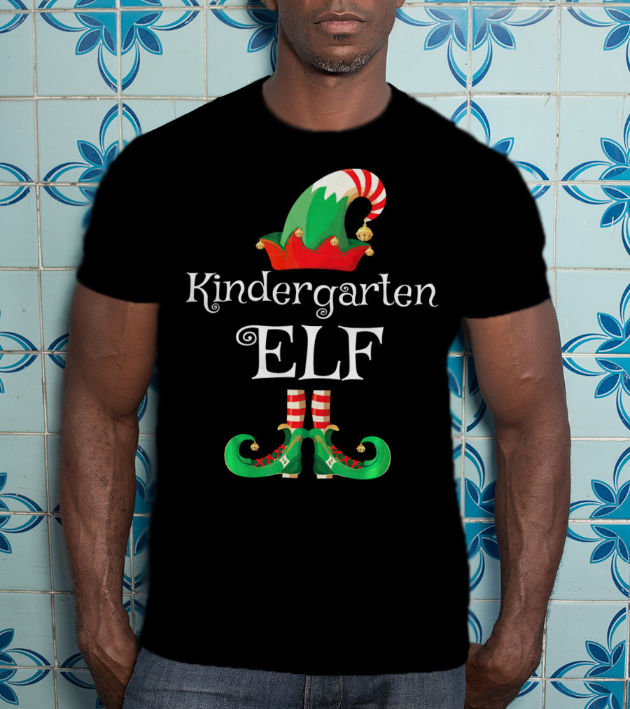 Kindergarten Elf Christmas School Spirit T-Shirt