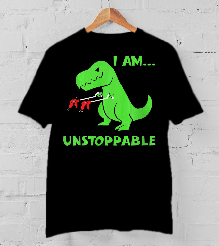 I Am Unstoppable T Rex Dinosaur Boxing Gloves T-Shirt