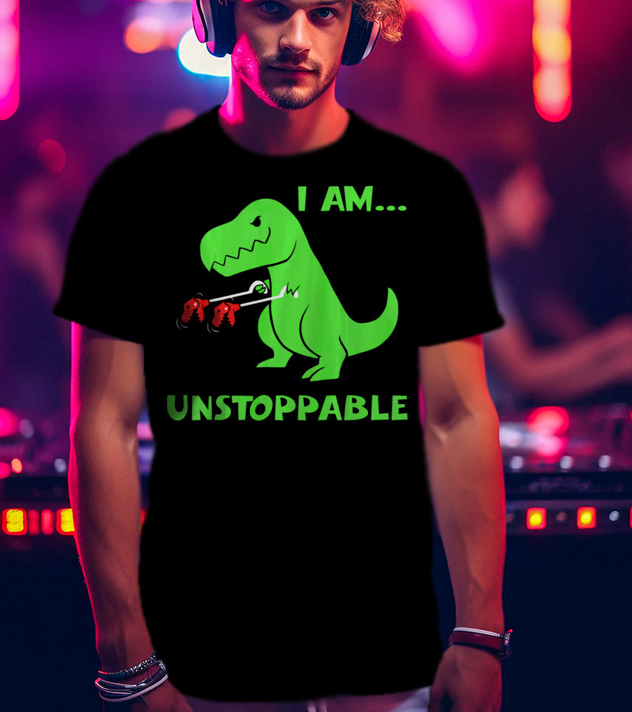 I Am Unstoppable T Rex Dinosaur Boxing Gloves T-Shirt