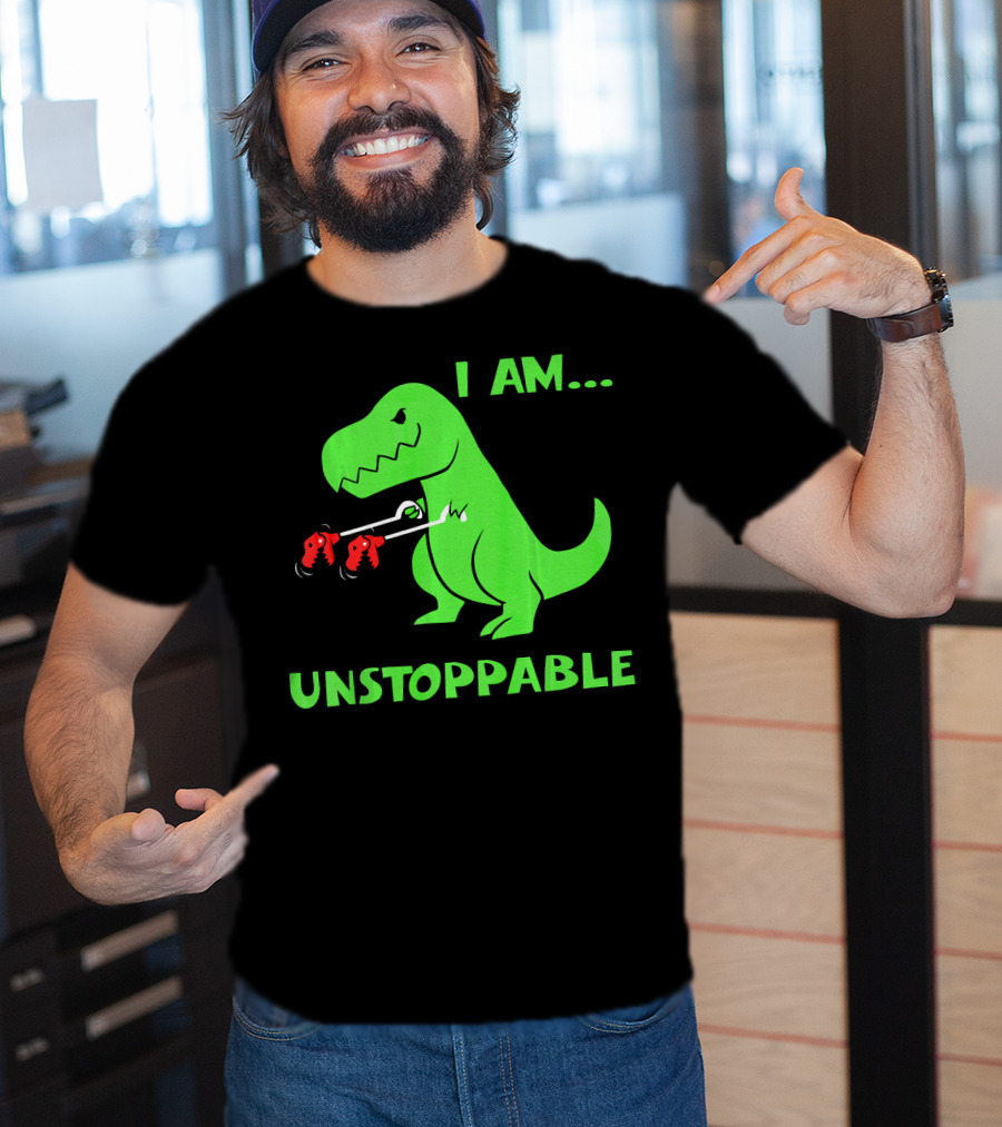 I Am Unstoppable T Rex Dinosaur Boxing Gloves T-Shirt